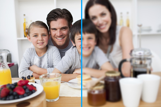 Comparison of cataract vision to normal vision