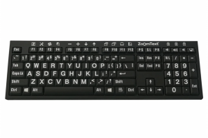 ZOOMTEXT LARGE-PRINT KEYBOARD – U.S. ENGLISH – WHITE PRINT ON BLACK ...